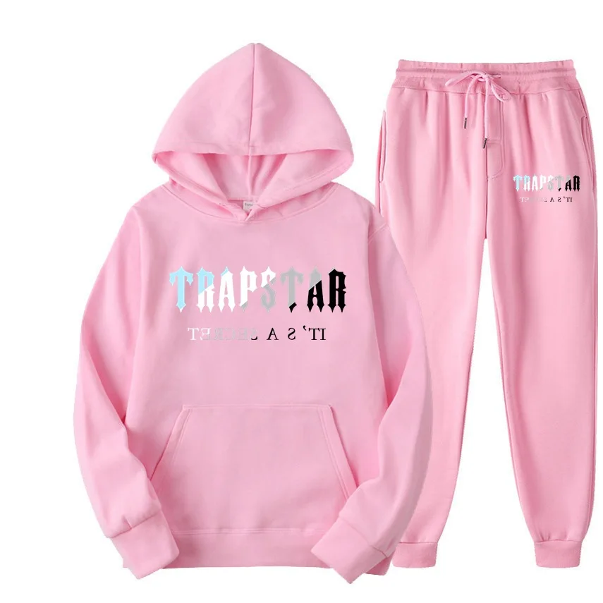 Men's Sets Trapstar Tracksuit 2 Pieces Set Loose Hoodies Fleece Sweatshirt+Pants Suit Hoodie Sportswear Jogging Clothing Unisex