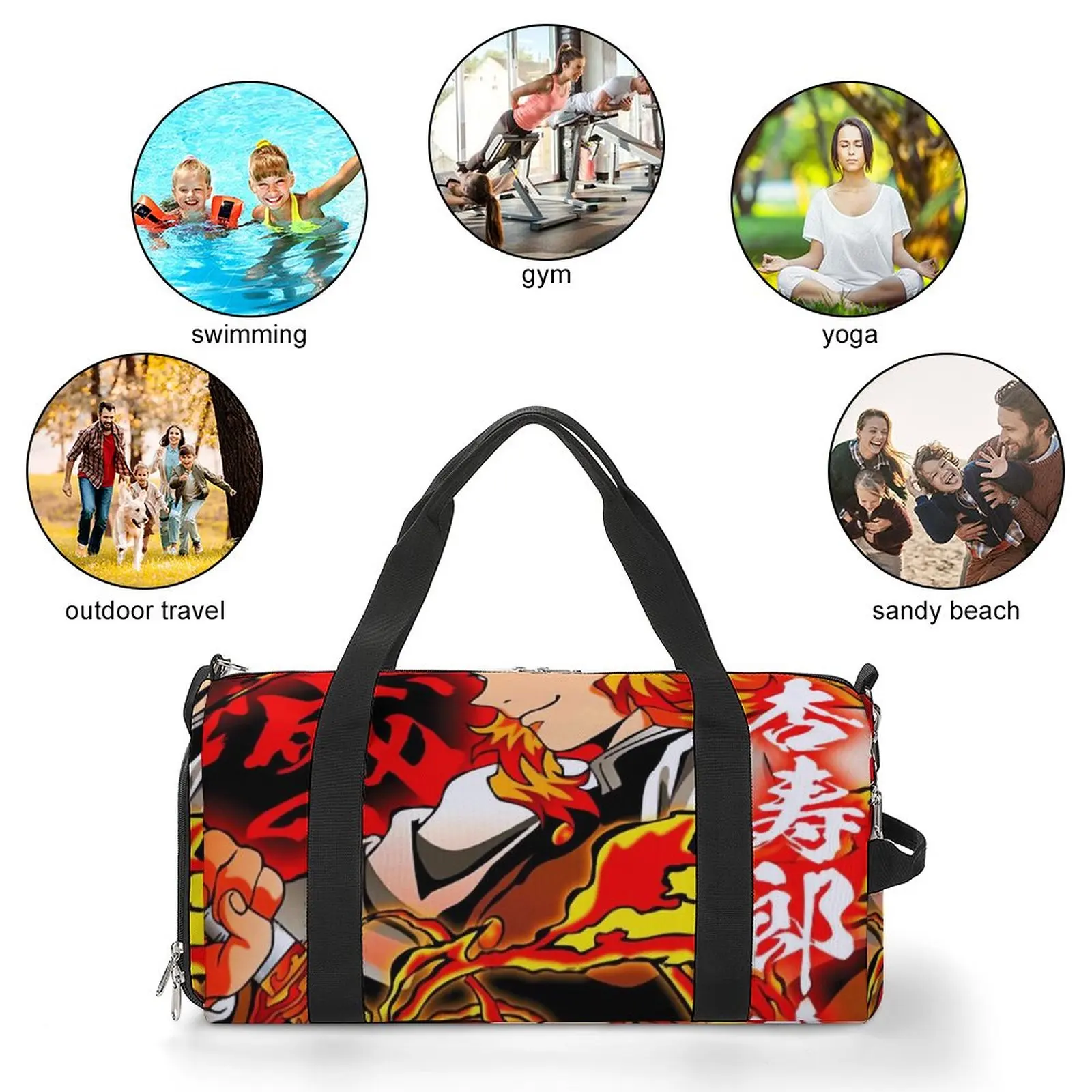 Сумка для спортзала спортивная сумка с туфлями рассекающая демонов аниме