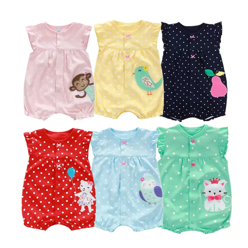 2023 Brand Summer Baby Girl Clothes One-pieces Jumpsuits Newborn Cotton Short Romper Infant Girls Clothes Roupas Menina