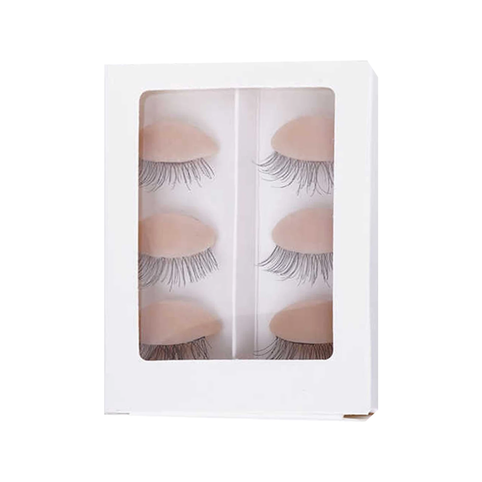 

3pairs Eyelash Extension With Eyelashes Salon Professional Mannequin Head Removable Eyelids Durable Makeup Realistic Tool