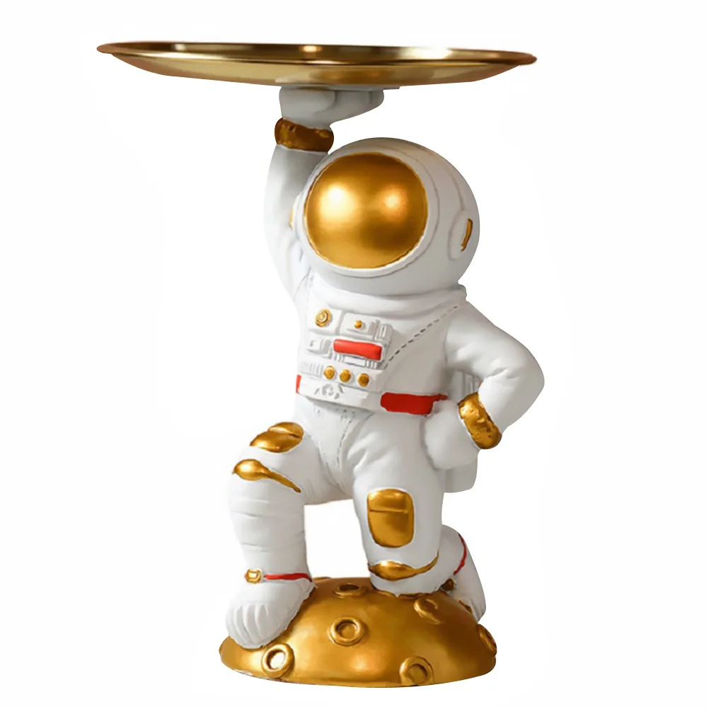 

Dish Tray Jewelry Astronaut Party Spaceman Figurine Fruit Trinket Resin Plate Ring Craftholder Outer Towel Space Trays Statue