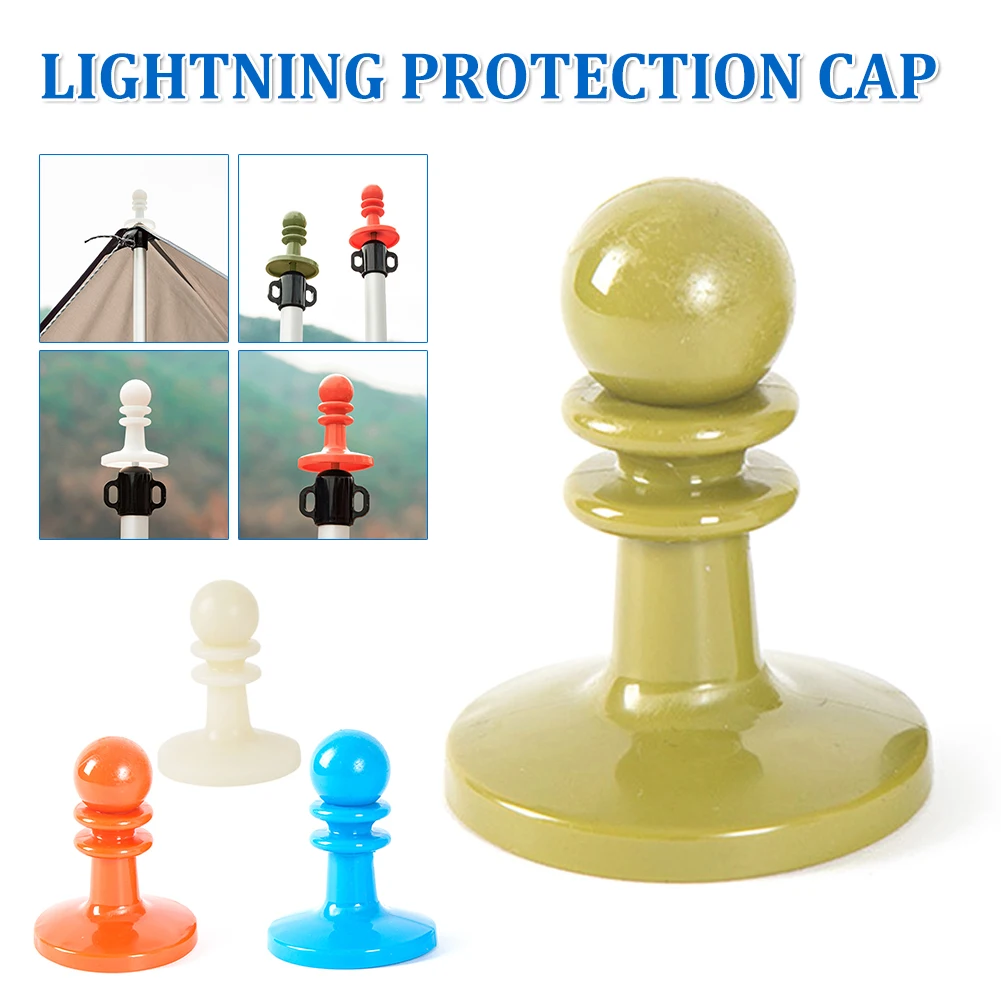 

2pcs Lightning Proof Cap Camping Outdoor Canopy Lightning Protection Cap Tent Poles Awning Rod Anti-Thunder Cover Hat