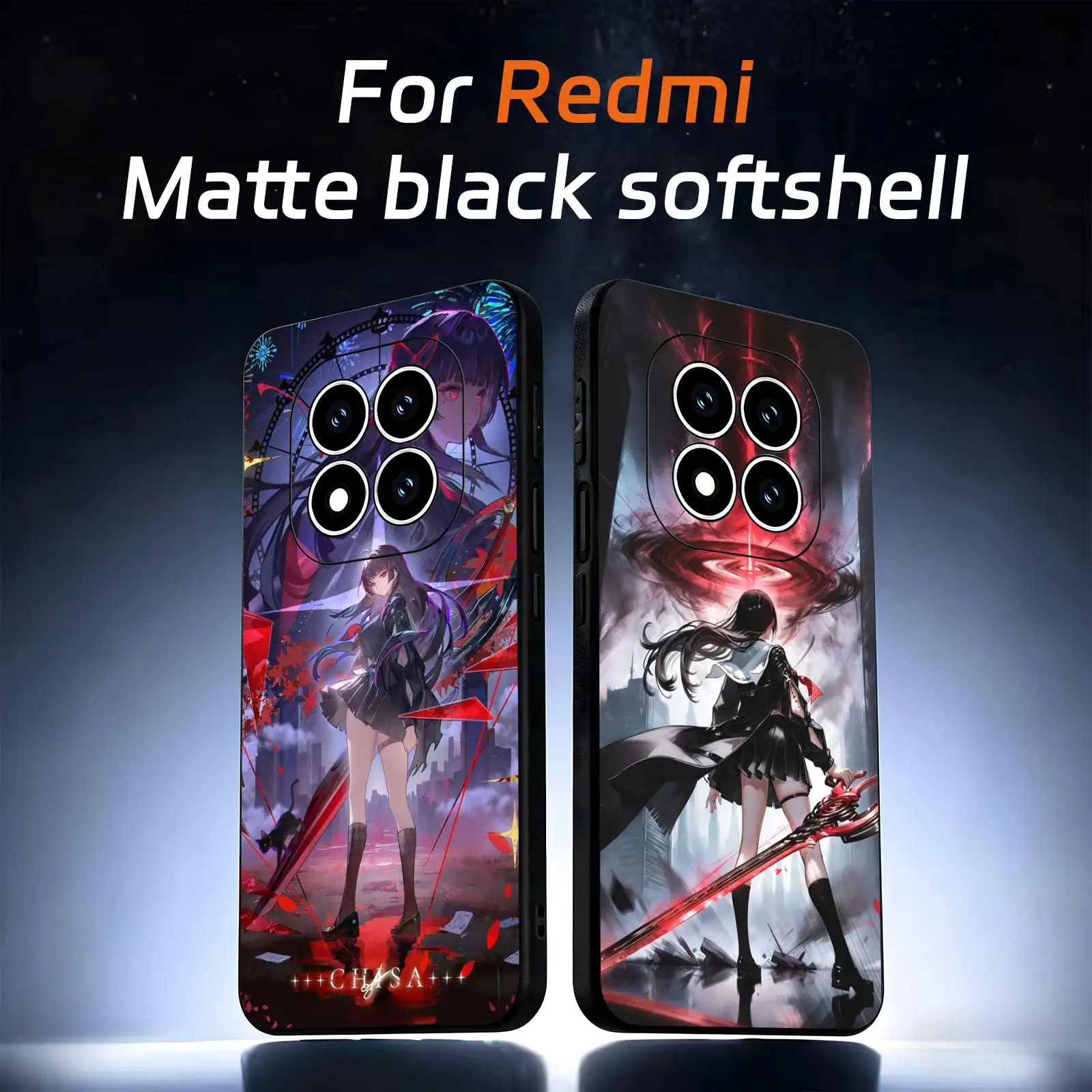Фото Чехол для телефона Redmi Note15 14 13 12 11Pro Plus 5G 14C A3, мягкий черный чехол для телефона Wuthering Waves CHISA №1