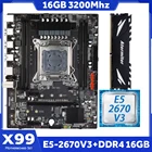 Комплект материнской платы Atermiter D4 X99 с Xeon E5 2670 V3 LGA2011-3 CPU REG ECC RAM 1*16GB 3200 DDR4 память