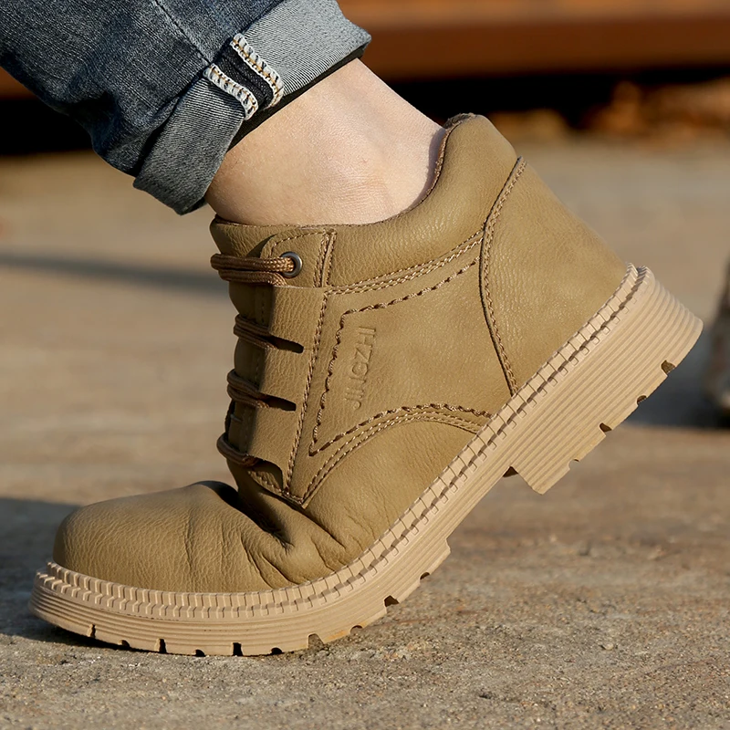 Work Safety Shoes Men's Safety Boots Anti-smash Work Shoes With Steel Toe Shoes Men Work Boots Anti-stab Safety Sneakers Male
