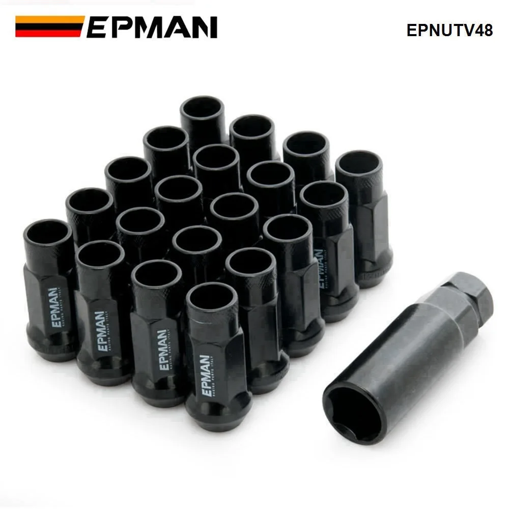 

EPMAN 20 шт. M12X1.25 или M12X1.5 JDM V48 автоматические стальные обода стандартные колеса гоночные гайки с одним ключом EPNUTV48