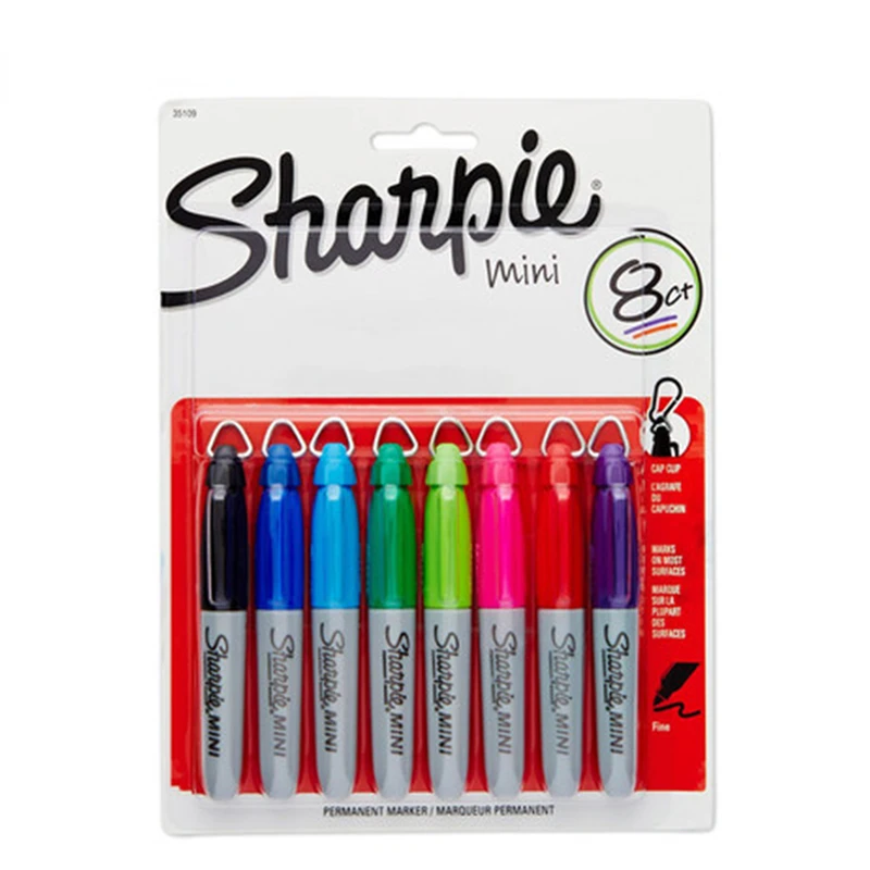 

4/8pcs 35113 Compact Mini Marker with Keychain Carrying Oily Marker Stationery Dust-Free Purification Marker