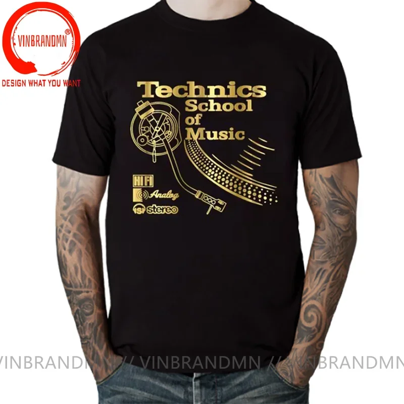 VINBRANDMN Ретро рубашка Deejay футболка с длинными играми Technics School of Music мужская