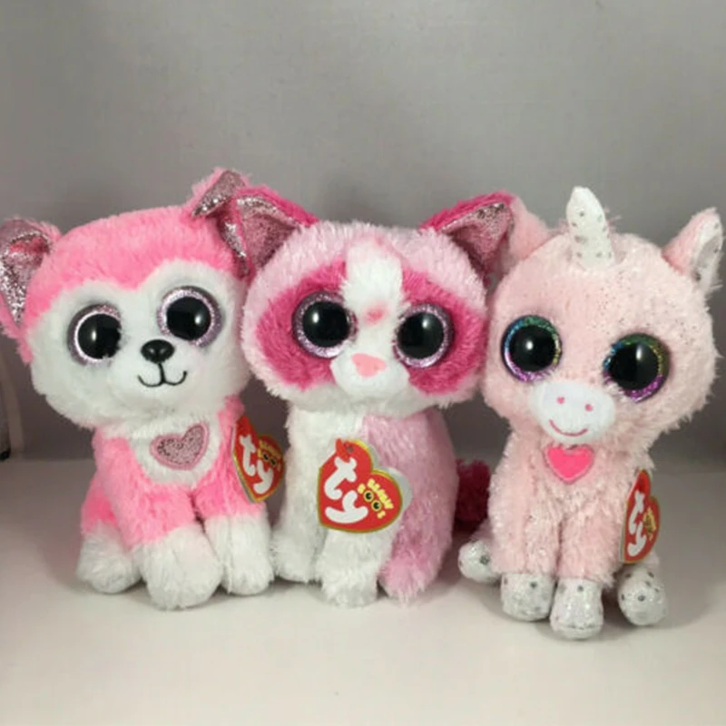 2022 Valentine's Day Collection Ty Big Eyes Beanie Boos Cute Plush Toys Kids Toys Girls Birthday Gift Collection Doll 15cm