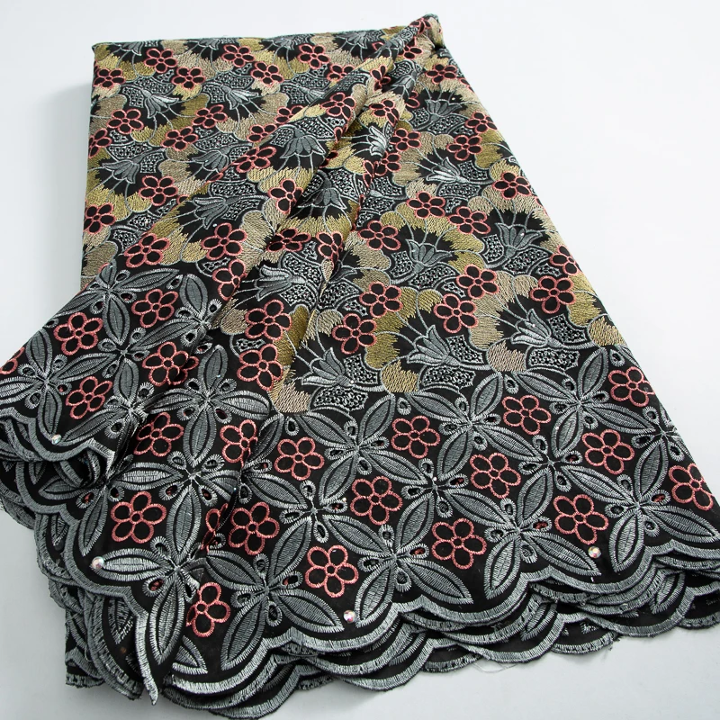 Хлопковая кружевная ткань с вышивкой Дубая Африканское кружево 2024