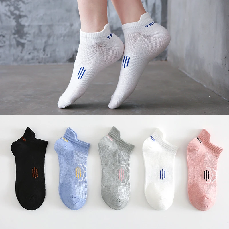 

Summer Thin Mesh Ladies Breathable Boat Socks Ins Tide Socks Female Cotton Spring and Autumn Sports Heel Guard Socks Thin Socks