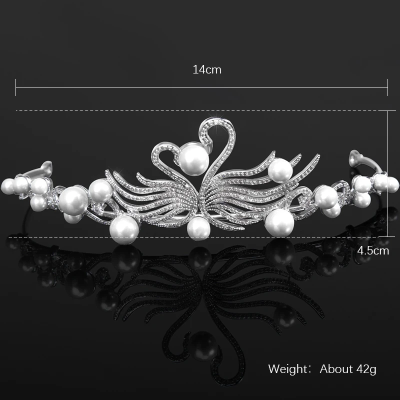 Женские тиары YYSUNNY в виде двойного лебедя Очаровательная корона принцессы для