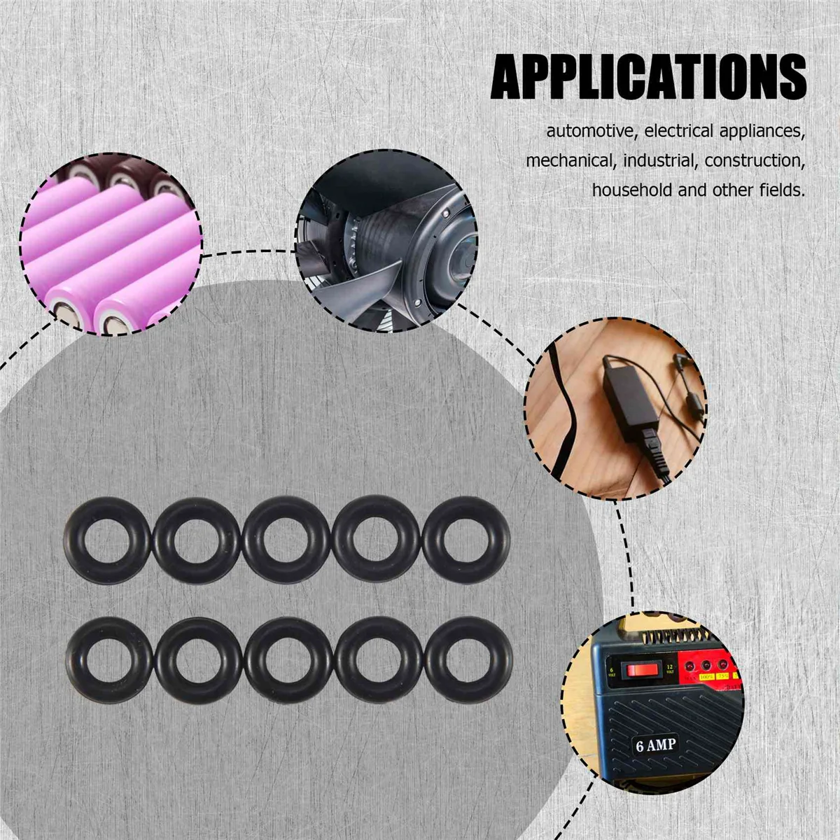 10 шт. уплотнительные кольца из черной резины 8x4x2 мм