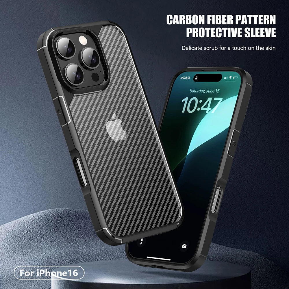 Полупрозрачный чехол для телефона iPhone 16 Pro Max роскошная задняя крышка из