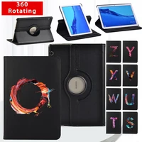 tablet 360 rotating case for huawei mediapad t3 10 9 6t5 10 10 1 painting 26 letters series leather stand cover free stylus