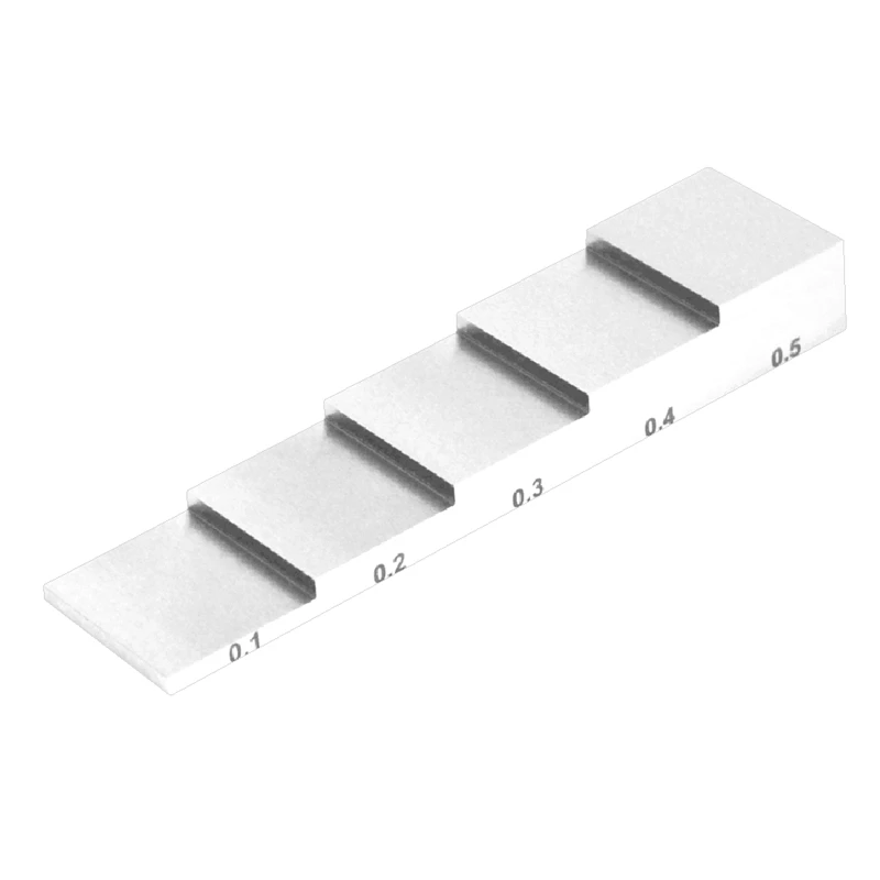 

Ультразвуковой испытательный блок для лестницы 5, испытательный блок для лестницы 0,1 0,2 0,3 0,4 0,5 NDT, Калибровочный блок для испытания толщины и ...