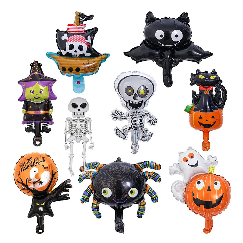 

New large alien skeleton man trumpet Halloween carnival party decoration secret room atmosphere decoration aluminum film balloon