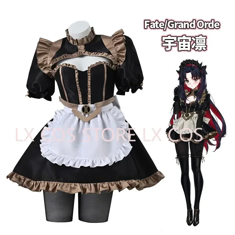 Фото Fate Grand Order Fenis Chaldea наряд горничной косплей Ishtar Tohsaka Rin костюм женское прекрасное платье Рождественский косплей №2