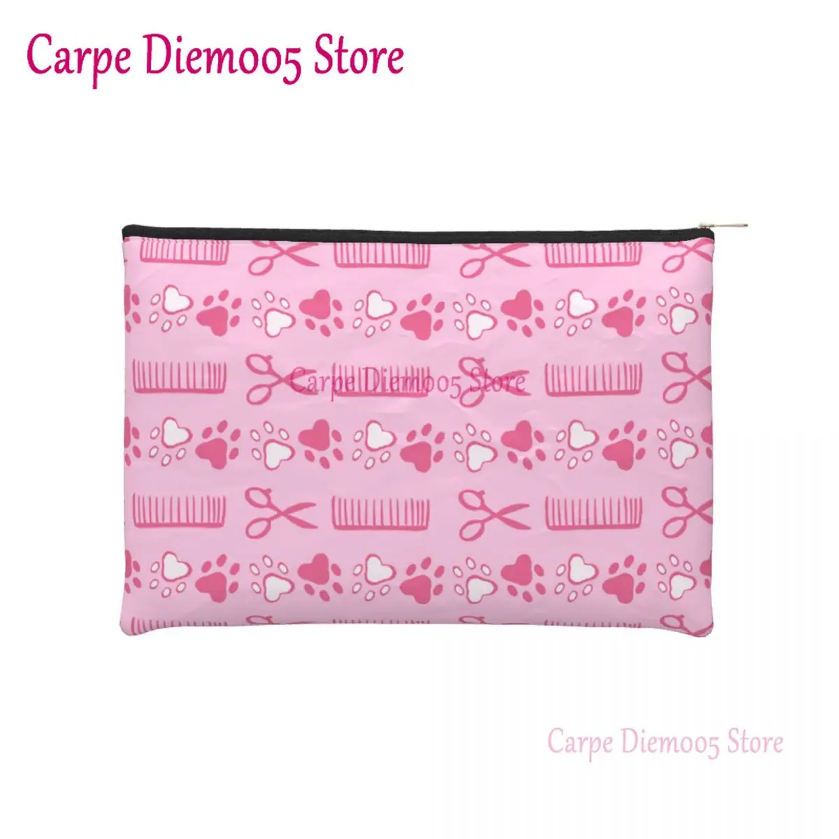 

Custom Cute Dog Grooming Paw Prints Toiletry Bag Women Animal Pet Makeup Cosmetic Organizer Lady Beauty Storage Dopp Kit Box