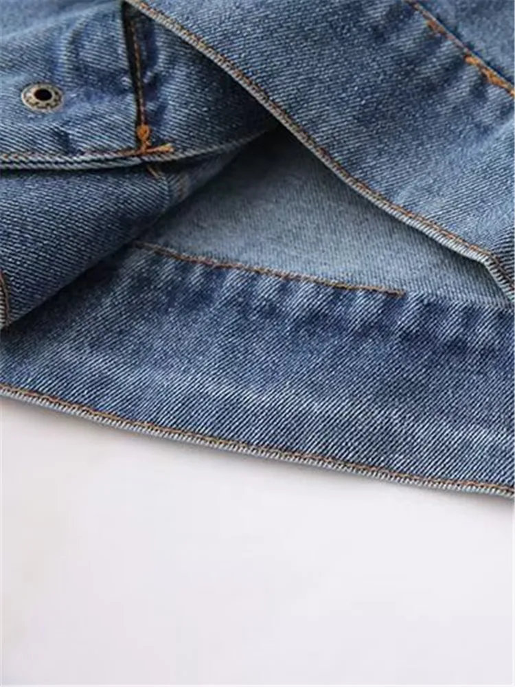 Женская одежда джинсовая куртка на весну и осень Джинсовая безрукавка без