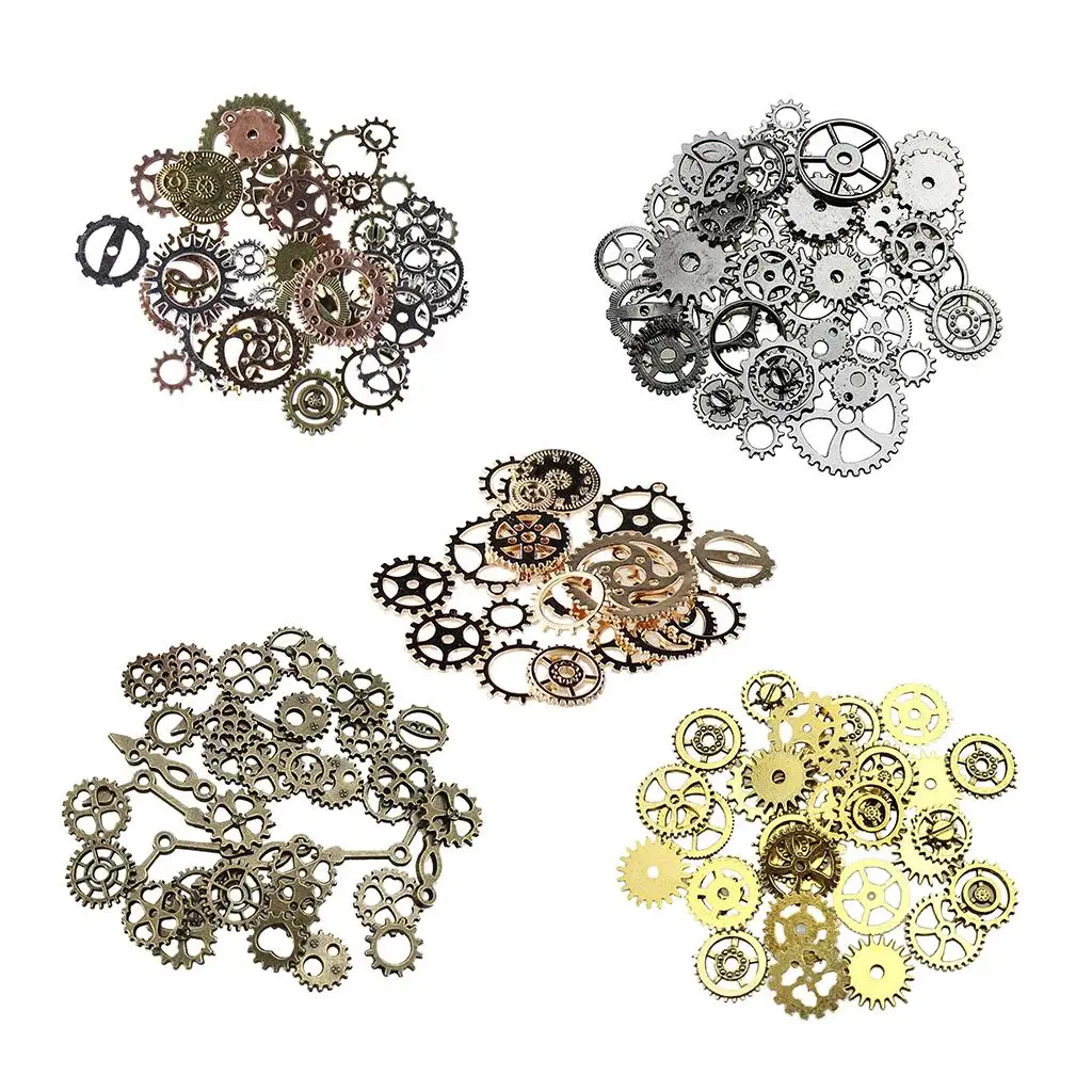 

50g Mix Styles Vintage Steampunk Cogs Gears Charm Pendant Watch Parts Craft