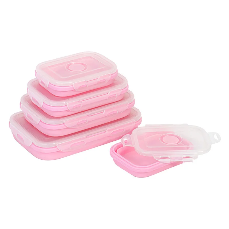 Силиконовый складной Ланч-бокс контейнер для хранения еды портативная миска