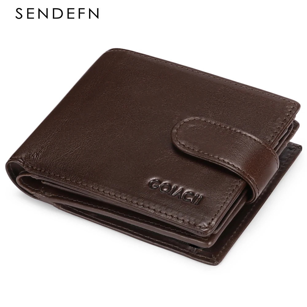 New Casual Men Wallet Short Slim Card Holder Genuine Leather Male Wallet Simple Zipper Purse Men's Purses