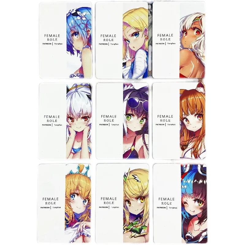 Набор из 9 штук: коллекция аниме-карт "Японские героини Драгон Болл" с образом Андроид 18. Игрушки для самостоятельной сборки подарком.