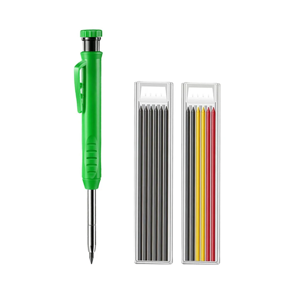 

Плотничный карандаш со сменными стержнями и встроенной точилкой для маркера с глубокими отверстиями для: нанесения на металл, пластик, стек...