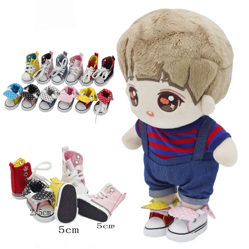 

Hot Welcome 20cm Doll Canvas Boots With 6 Colors Cool Style 20CM idol star Dolls Shoes Diy Doll Accessories Children Gifts