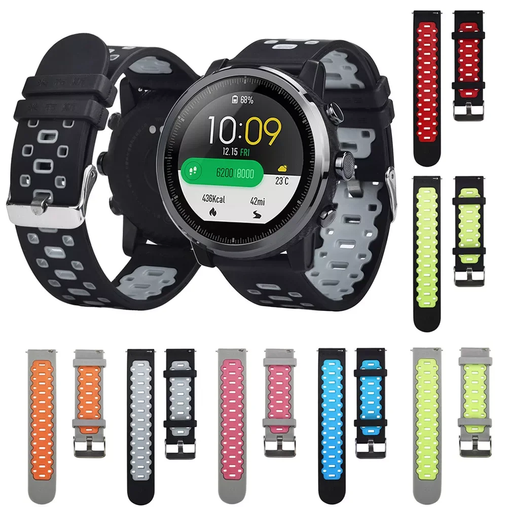 

Lightweight Ventilate Soft Silicone Watch Band Wrist Strap For Wearable Devices Fitness Bracelet Smartwatch