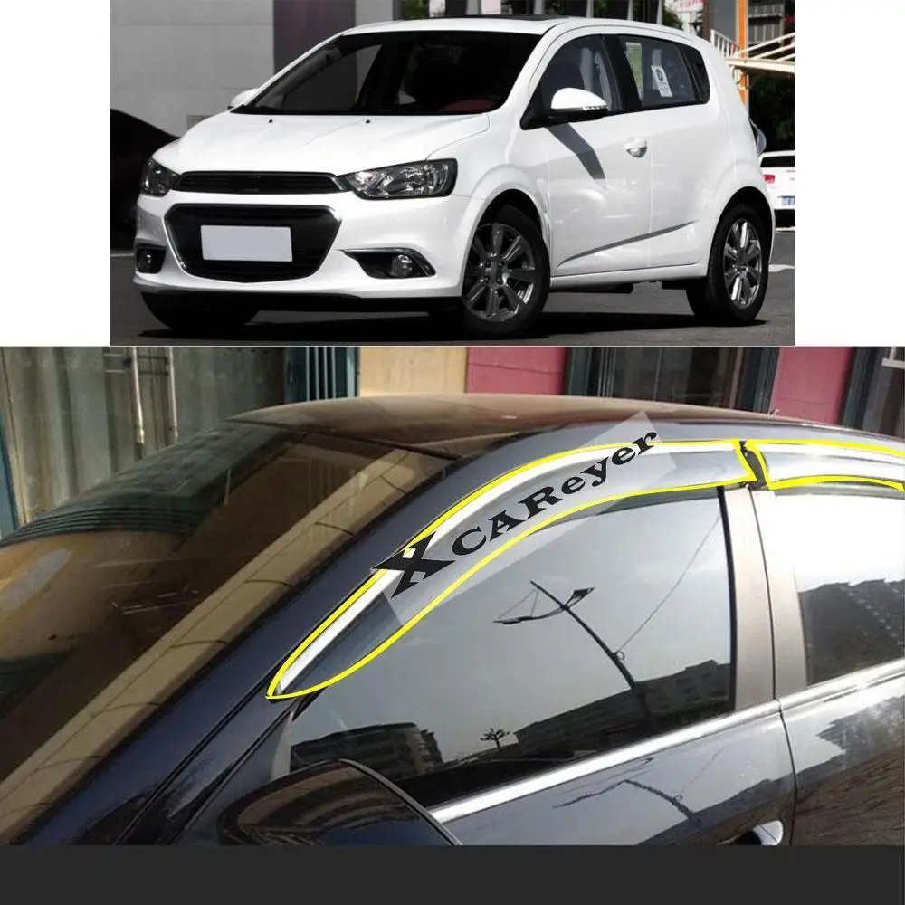 Фото Для CHEVROLET AVEO Хэтчбек 2011-2015: Наклейка на автомобиль, пластиковый дефлектор на окно, защита от дождя/солнца, вентиляционные элементы №2