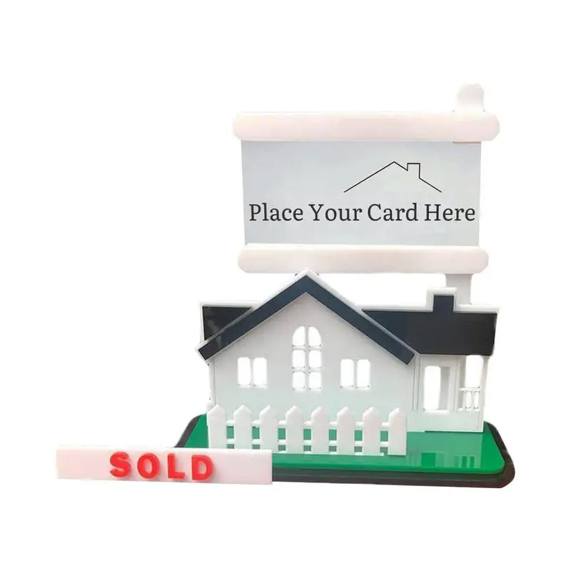 

Realty Business Card Display Storage Stand For Name Cards With Sold Sign Acrylic Holder Gifts For Realty Agent Supplies Desktop