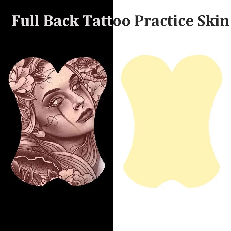 

3D Big Size Full Back Tattoo Practice Skin Blank Double Sides Tattoo Practice Fake Skin for Permanent Makeup Tattoo Accessory 1p