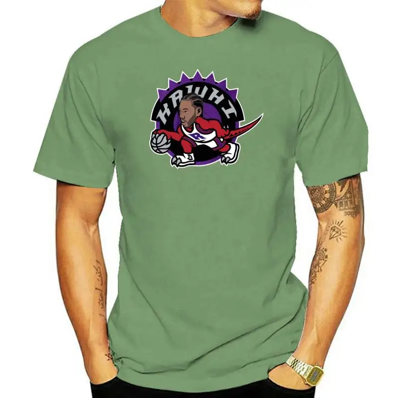 Purple Toronto Kawhi Old School Dino Logo T-Shirt Short Sleeves New Fashion Men Clothing Printed T Shirts