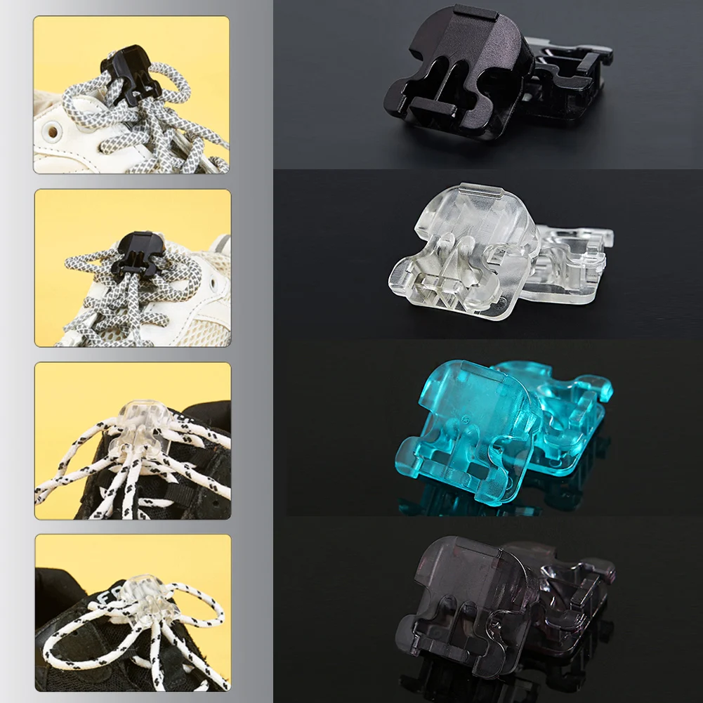 

Lazy Shoelaces Fixed Buckle Shoelace Cord Lock Clamp Toggle Clip Stopper Shoelace Cord Buckles Lock Parts Accessories
