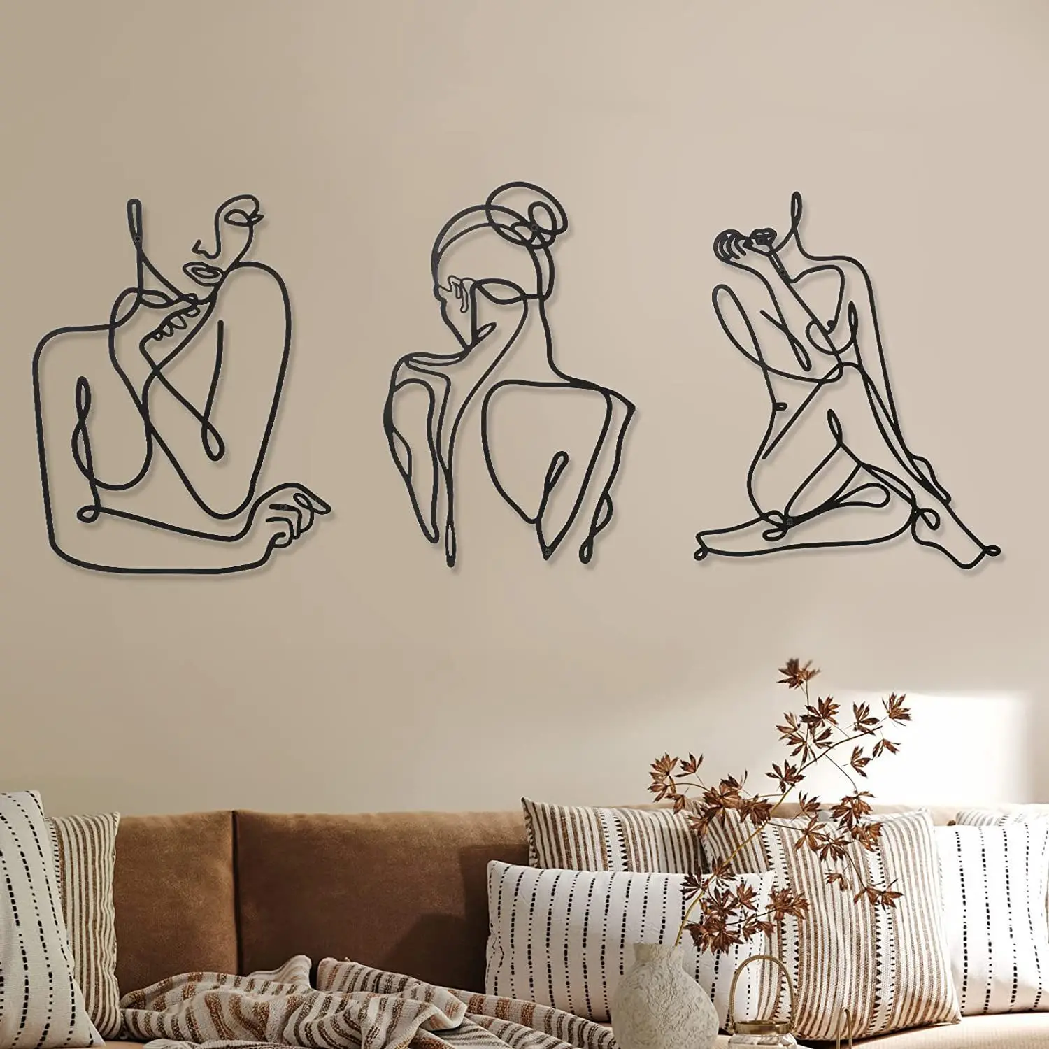 

Metal simple abstract beauty artistic line decoration wall art wall hanging home living room sofa wall iron wall decoration