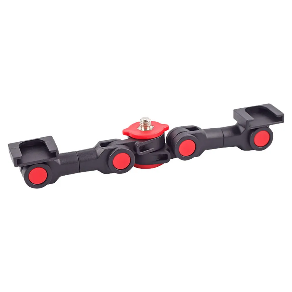 

Rotatable Cold Shoe Mount Adapter with Phone Clip Dual Cold Shoe Extension Bar Bracket for Camera Phone LED Light