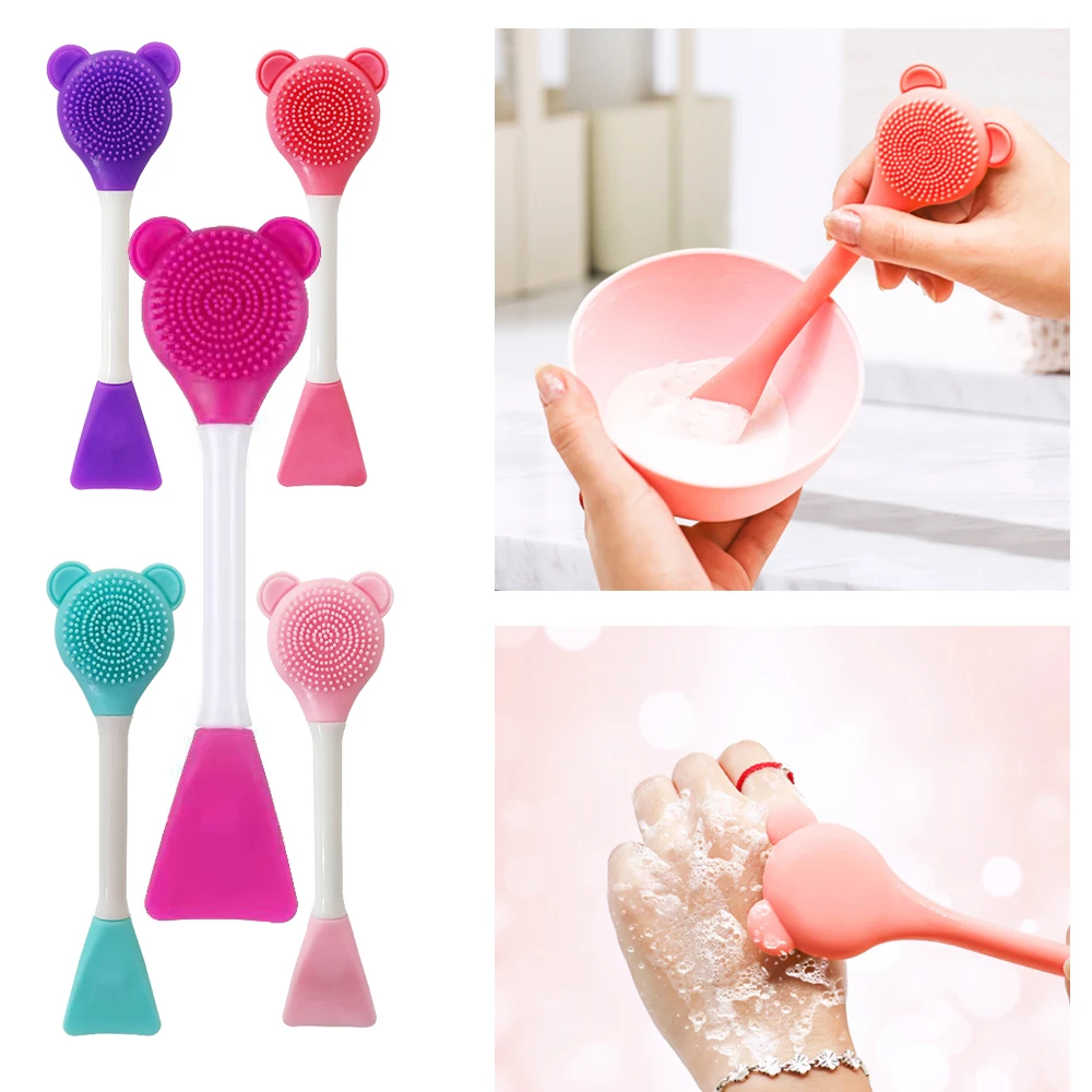 

Female Face Wash Brush Silicone DIY Manual Makeup Brush High Quality Professional Makeup Tool Foundation Brush Eye Brush