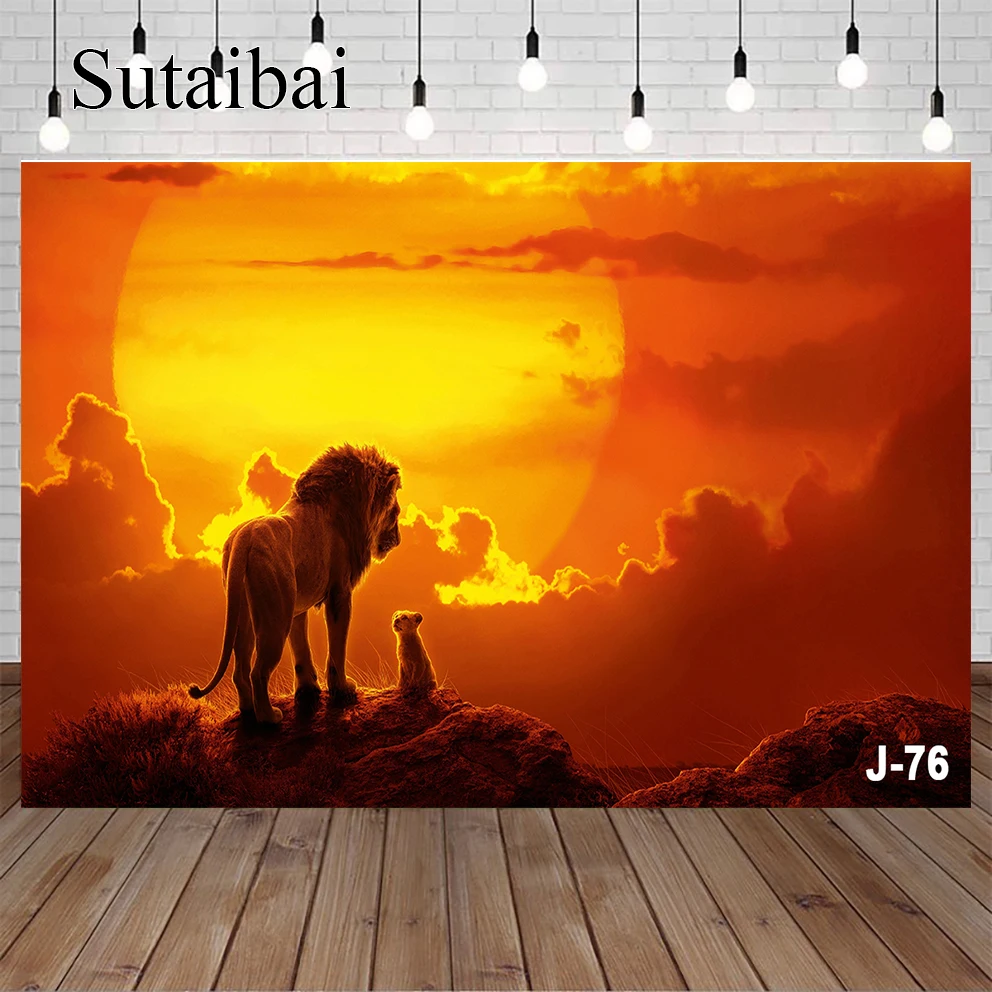 

Custom Background Disney The Lion King Simba Birthday Party Decorations Backdrops Children's Decoration Wedding Photozone Wall