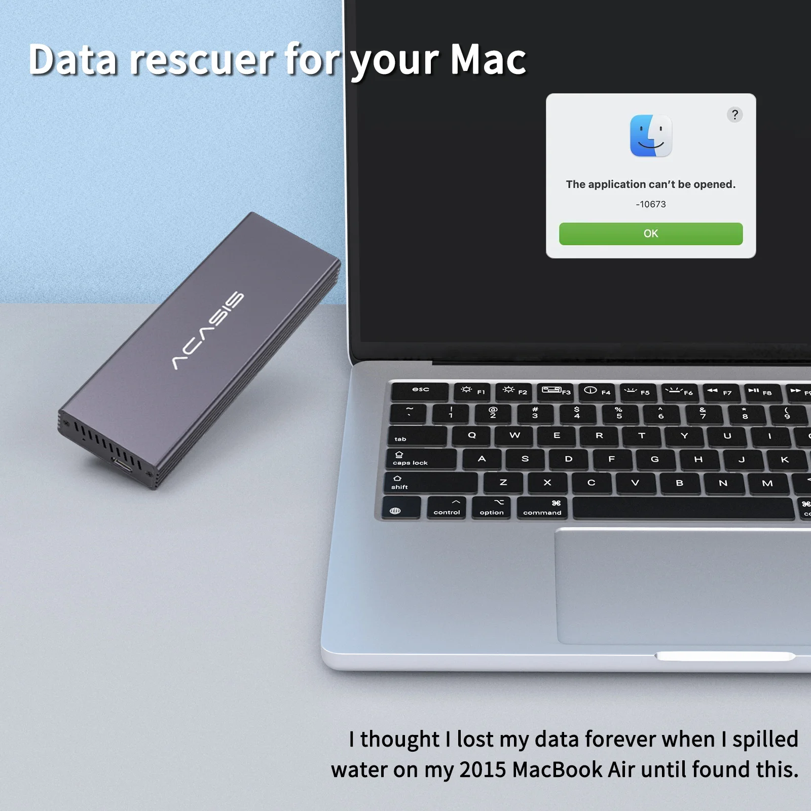 Корпус для SSD ACASIS USB C 3 2 подходит M.2 Nvme 12 + 16 PIN Apple Mac/iMac/MacBook Pro/Air 2013 до 2017 портативный