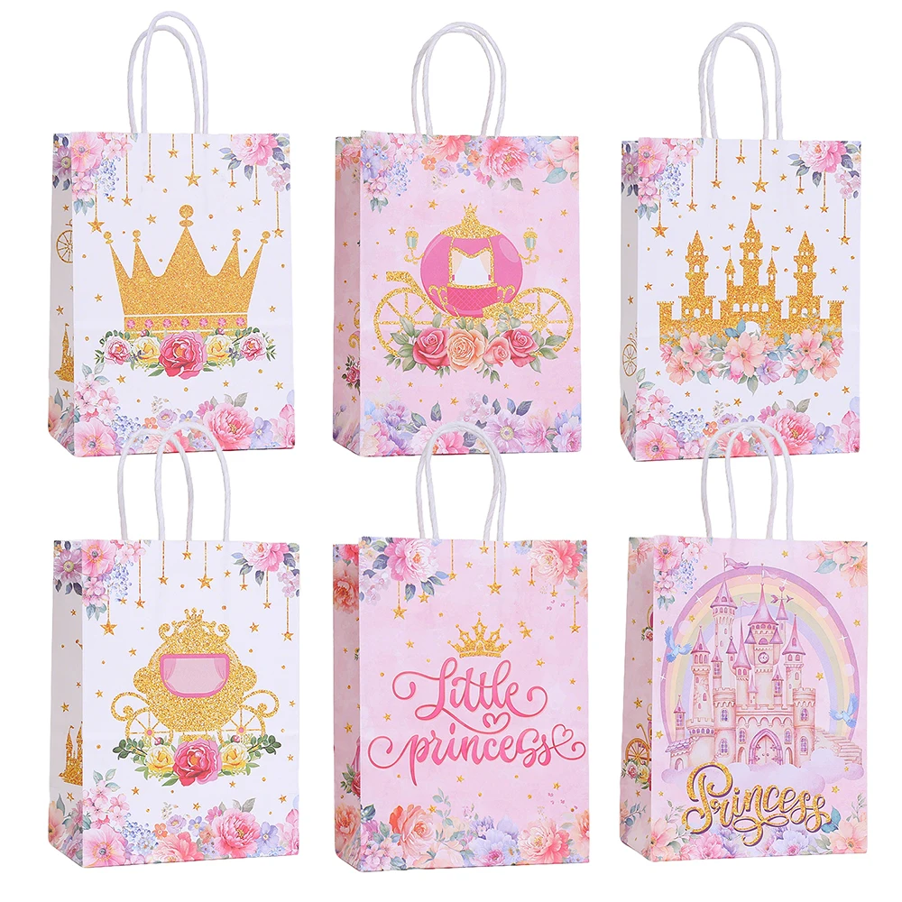 

Наборы подарочных сумок розового цвета для детей 6 шт.