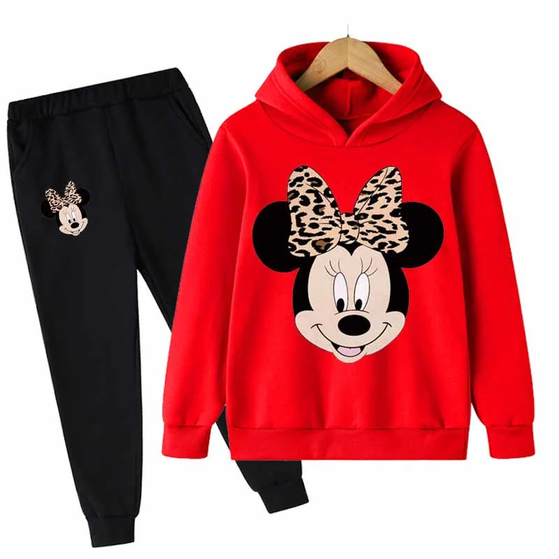 

Fashion Girls Clothes Mickey Minnie Mouse Sets Long Sleeve Sweatshirt+Pants 2Pcs Set 2-16 Years Kids Boys Clothing Baby Outfits
