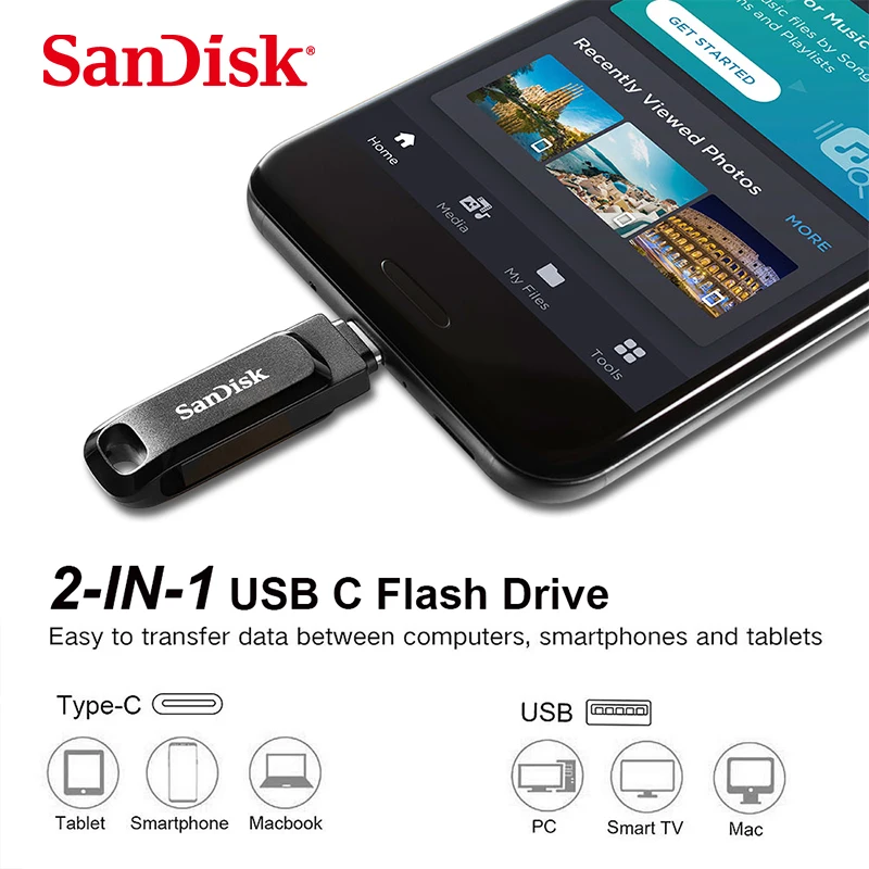 USB-флеш-накопитель SanDisk 32-128 ГБ USB Type-C |