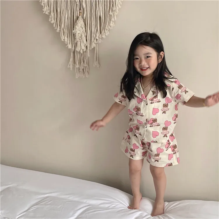 

Детский летний костюм с цирковым принтом, рубашка с коротким рукавом и шорты