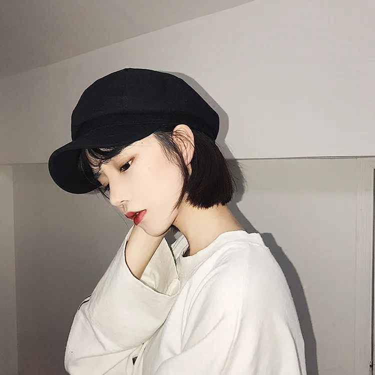 

Hat Female Japanese Literature And Art Retro Cotton Hemp Octagonal Hat British Style Spring And Autumn Cover Face Beret