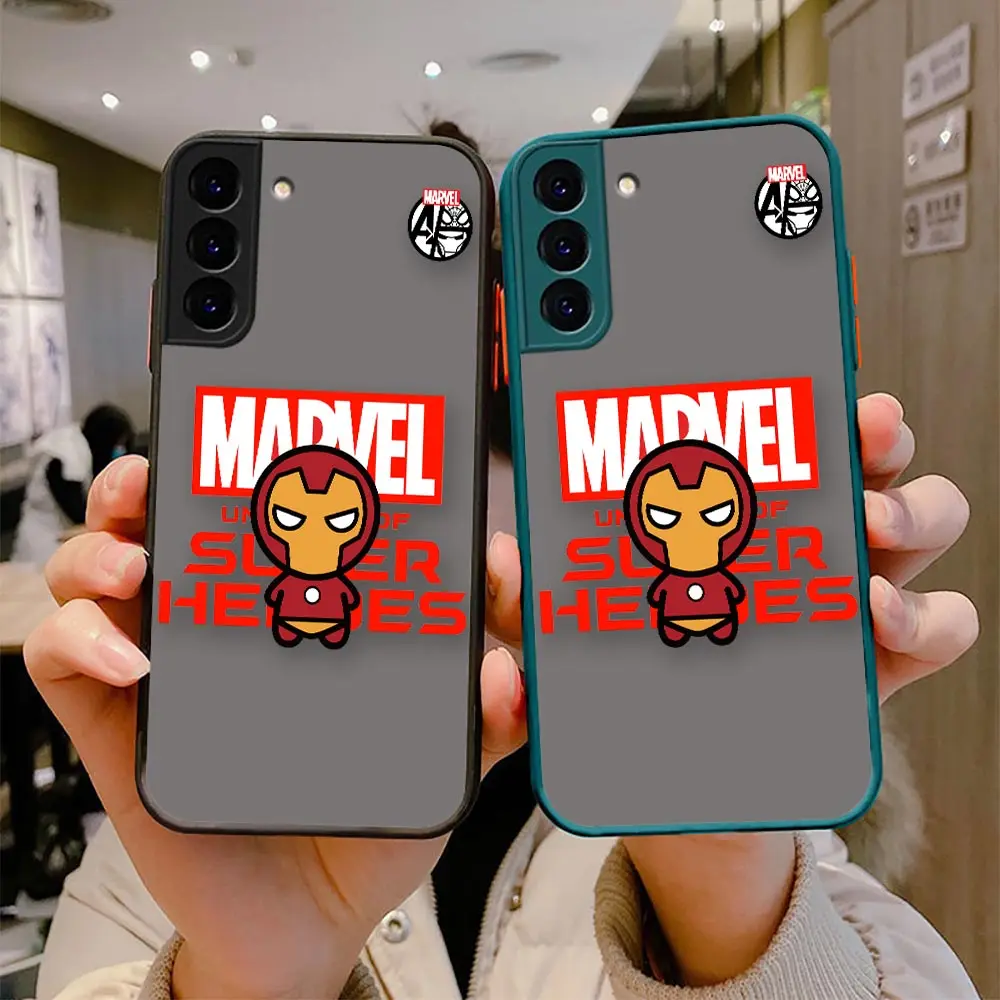 

Matte S23 Case Funda For Samsung S23 S22 S21 S20 S10 S10E S9 S8 Plus Lite Ultra 5G Clear Hard Case Para Cartoon Marvel Superhero