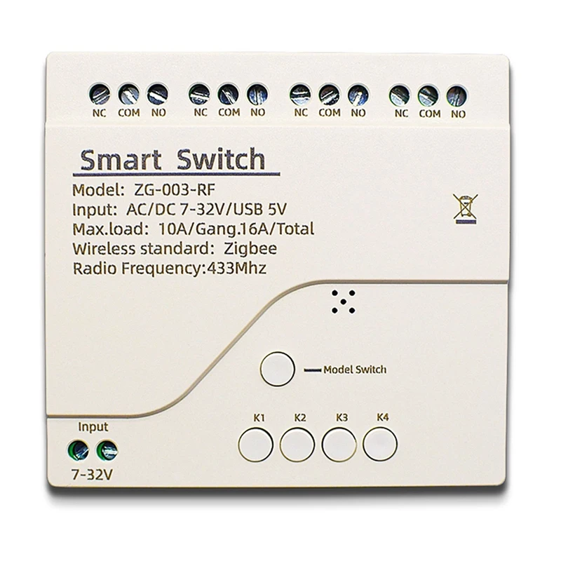

Смарт-реле Zigbee, модуль переключателя постоянного тока AT41 2X 4CH, 10 А, 5/12/32 в, RF433, работает с Alexa Assistant(A)