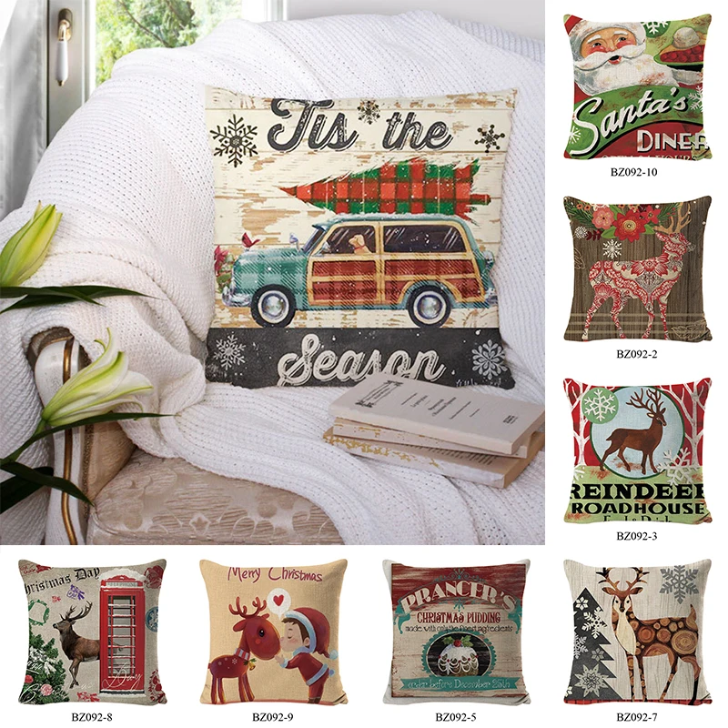 

45 см Рождественский чехол для подушки, Рождественский Декор для домашнего дивана 2022, Рождественское украшение, наволочка, Рождество, Новый год 2023