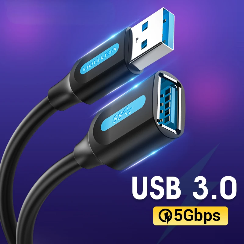 

Vention USB 3.0 Extension Cable USB 3.0 2.0 Cable Extender Data Cord for PC Smart Xbox One SSD Fast Speed USB Cable Extension